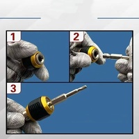Adaptateur rapide à tête large avec poignée hexagonale de 1/4 pouce pour mandrin de perceuse électrique pour tournevis professionnel