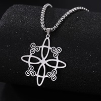 Collier Pendentif Nœud de Sorcière Spirale Viking en Acier Inoxydable Doré, Triskelion Nordique, Bijou Bohème Tendance pour Femme, Idéal pour le Quotidien