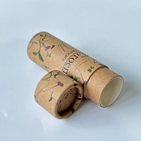 Emballage de rouge à lèvres 100% recyclé, conteneur biodégradable, boîte ronde pour baume à lèvres, tube en papier kraft naturel avec doublure en cire