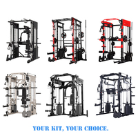 Machine Smith multifonctionnelle pour la maison, ensemble complet avec entraîneur fonctionnel, crossover par câble, pile de poids et banc