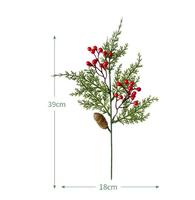Aiguilles de pomme de pin de fruits rouges de Noël Branches de pin artificielles pour ornements de fleurs de décoration de Noël