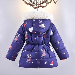 <span class=keywords><strong>Veste</strong></span> courte zippée pour filles, en polaire épaisse et chaude, avec col montant en laine, motif dessin animé et doublure en polyester - Product Image 2