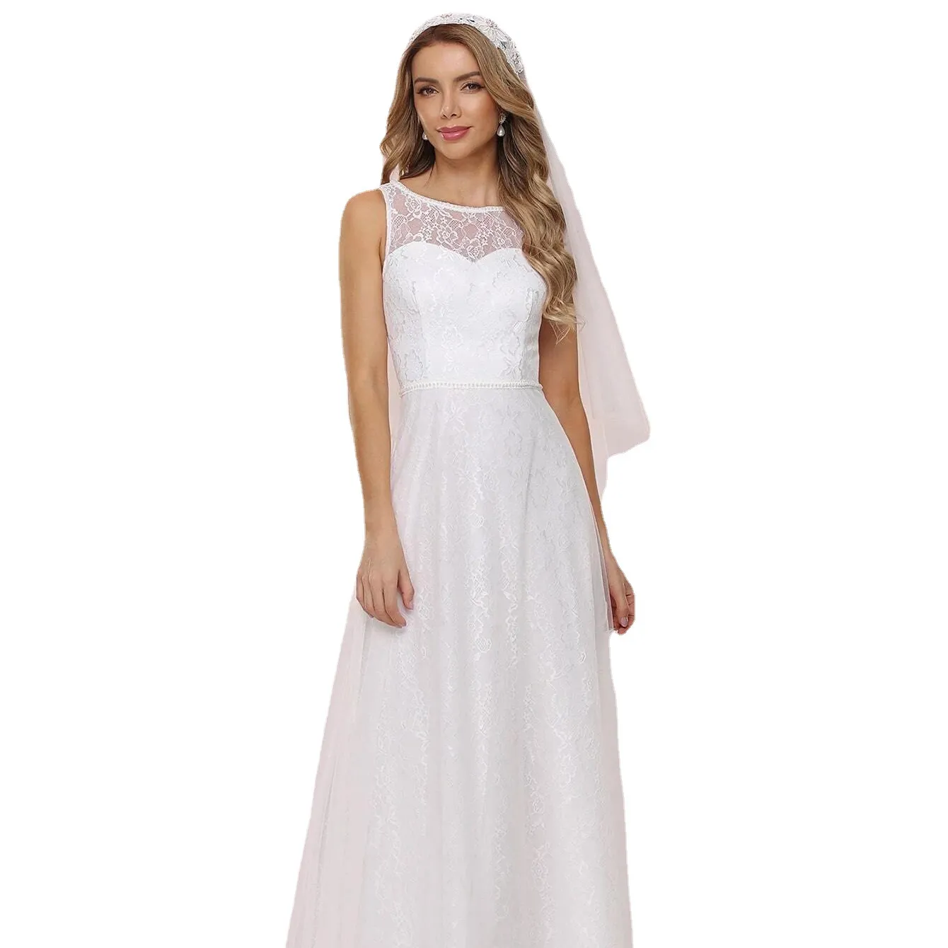 Женское свадебное платье без рукавов, свадебное платье большого размера