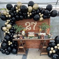 Ballons de Latex Ronds Noir Mat Standard 12 Pouces 2,8g pour Décoration de Fête d'Anniversaire