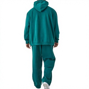 Survêtement à capuche pour homme en gros, 100 % coton, respirant, léger, coupe classique, logo personnalisé sur le devant, service OEM - Product Image 2