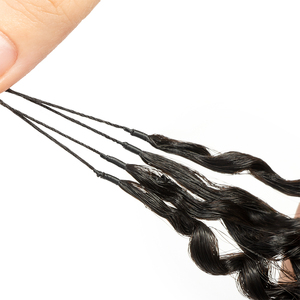 Nouvelle Collection – <span class=keywords><strong>Extensions</strong></span> de Cheveux Humains Pré-Bouclées Invisibles pour Tresses, Qualité Supérieure, Cheveux Humains à Crocheter Effet Plume, Bouclés Birmanes - Product Image 2