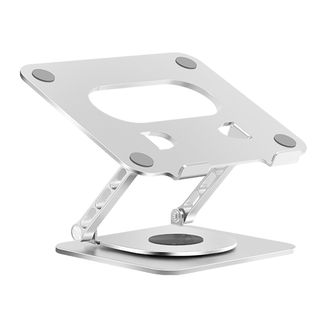 New 17 Inch 360 Rotating Aluminum Alloy Laptop Cooling Pad Dual Arms Adjustable Steady Height Foldable Stand