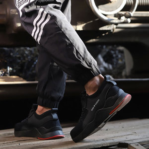 Chaussures de sécurité athlétiques décontractées pour femmes, respirantes, en maille Flyknit, avec embout en acier, pour toutes les saisons - Stock économique pour hommes - Product Image 6