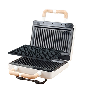 Machine à gaufres et grill portable 3-<span class=keywords><strong>en</strong></span>-<span class=keywords><strong>1</strong></span> détachable, style nordique rétro, certifiée CE GS RoHS LFGB ETL, pour <span class=keywords><strong>2</strong></span> tranches individuelles - Product Image 5