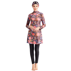 Vente en gros Vêtements <span class=keywords><strong>de</strong></span> plage musulmans à séchage rapide pour femmes Style tendance Impressions <span class=keywords><strong>de</strong></span> fleurs Bonnets <span class=keywords><strong>de</strong></span> <span class=keywords><strong>bain</strong></span> Maillots <span class=keywords><strong>de</strong></span> <span class=keywords><strong>bain</strong></span> Burkinis Écharpe Hijab Pantalon - Product Image 4