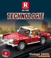 Reobrix 11005 Vintage 280SL Set Blok Bangunan untuk Anak-Anak, Mainan Blok Bangunan Teknologi, Laris Terjual