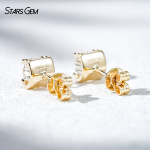 Pendientes con Diseño de Cabeza de Toro Starsgem, 0.5ct*2 Piezas, DEF VS, Corte Brillante Redondo, Diamantes Cultivados en Laboratorio - Product Image 3