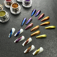 Bon prix pigment de changement de couleur caméléon optique poudre pour ongles pigment pour ongles chrome miroir poudre