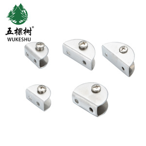 Clip de vidrio de acero inoxidable Wukeshu, curvo, con tornillo para estantes de vidrio, separador de baño - Product Image 3