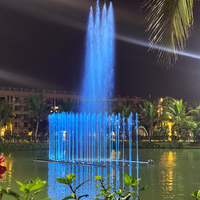 Fontaine d'eau extérieure commerciale de luxe en acier inoxydable 304, design moderne, taille personnalisée, durable, installation facile