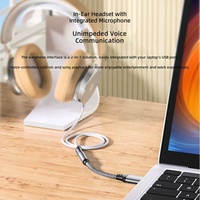 Kabel Adaptor Headphone dan Speaker HXC HXC-A0275 USB ke 3.5mm Audio Converter AUX Hi-Fi PC dengan Selubung Alloy dan Konduktor Nylon