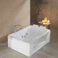 Baignoire de massage moderne Aqua Corner en forme de L 1.8m acrylique blanc Double Whirlpool Tablier Installation Baignoire d'hôtel
