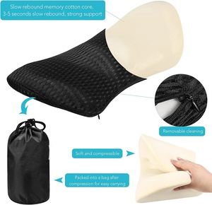 Coussin de voiture portable réglable en hauteur avec mousse à mémoire de forme 4D en maille respirante, écologique, amovible et lavable, pour le soutien lombaire et <span class=keywords><strong>sciatique</strong></span> - Product Image 4