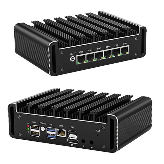 6x2.5G Lan Mini Firewall Router Core I7 1195G7 I3-1115G4 DDR5 NVMe N100 Fanless Industrial Computer Box PfSense OPNsense PVE 4G