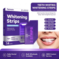 Bandes blanchissantes pour les dents OEM Marque Privée Adhérence Précise Confort Doux Facile à Retirer Éclaircissement Quotidien des Taches Superficielles Dentaires
