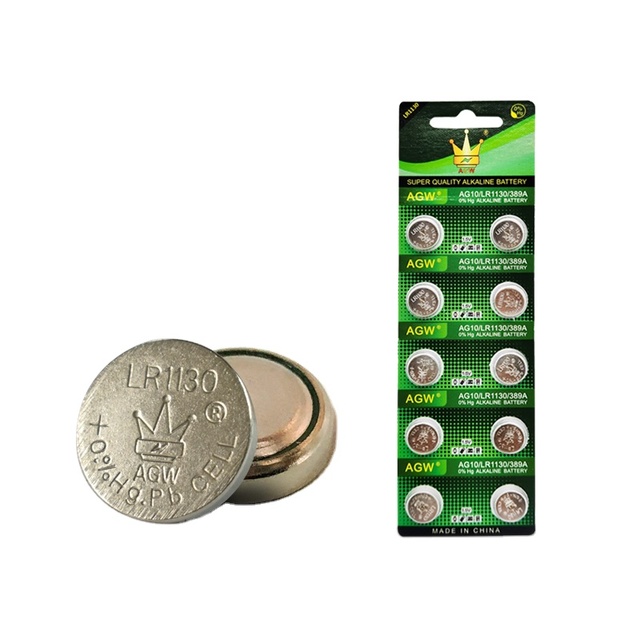 CROWN R Manufacturers Wholesale Button Battery LR1130 AG10 1.5V10 Card Battery Computer Toys Watch Car Toys Watch Power Tools