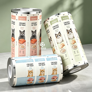 Rollo de Película de Aluminio Impresa Personalizada para Envasado de Golosinas para Mascotas, para Máquina de Llenado Automático, Comida Húmeda para Gatos, Comida Liofilizada - Product Image 1