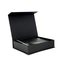 Caja de regalo plegable de cartón rígido con forma de libro negro de lujo Caja de regalo magnética de papel de impresión personalizada