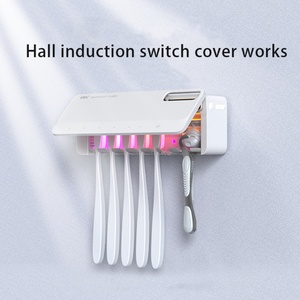 Stérilisateur de brosses à dents UVC, nettoyeur de brosses à dents, support mural avec fonction minuterie, sans fil, pour salle de bain - Product Image 5