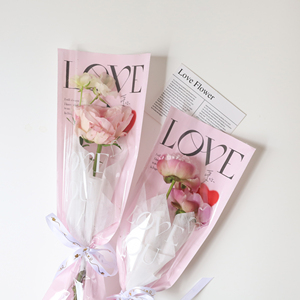 Sacs à fleurs en plastique OPP 14*40cm/pièce, lot de 20, manchons en papier kraft pour roses, pour fleuristes - Vente chaude - Product Image 6