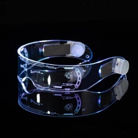 Lunettes LED Lumineuses Colorées pour Festival de Musique, Soirée Dansante, Style Cyberpunk, en Plastique, Unisexe, à Piles Bouton
