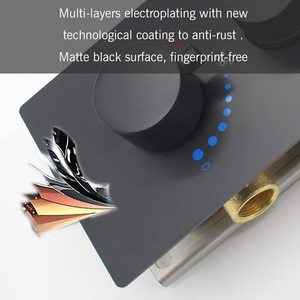 Inverseur de <span class=keywords><strong>douche</strong></span> en laiton <span class=keywords><strong>thermostatique</strong></span>, avec 3 sorties, 3 fonctions, vanne à pression équilibrée, avec garniture en <span class=keywords><strong>noir</strong></span> mat - Product Image 5