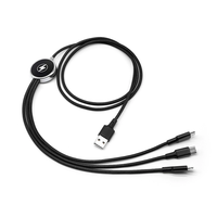Câble USB 3 en 1 Micro Sync Type C Câble USB Portable Flexible 1 Mètre Câble de Charge USB pour Smartphones