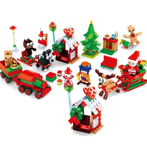 Sıcak satış Mini 3D bulmaca noel baba noel ağacı DIY yapı taşları setleri inşaat oyuncaklar çocuklar yılbaşı hediyeleri