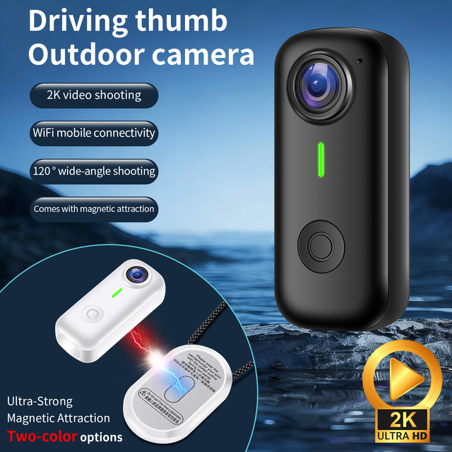 Factory Price Thumb Action Camera Mini Body Cam D100 Magnetic Wearable Vlogging Camera Stabilization for TikTok YouTube POV