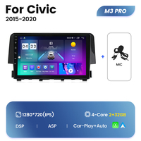 MEKEDE M6 PRO Android 12 QLED Système audio multimédia de voiture Écran DVD de voiture pour Honda Civic 2015 2020 9 pouces