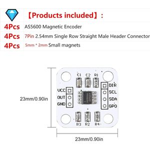 Module de capteur d'angle magnétique WWZMDiB AS5600 3.3V 12 bits I2C pour mesure de précision - Product Image 2