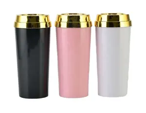 New Style 16oz Coffee Cup Double Wall AS Travel Mug Plastic plastic cups for children With Lid For Wholesale