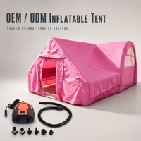 Tente de camping gonflable, tente pneumatique, abri extérieur portable avec pompe à air, sac de rangement, kit de réparation, OEM ODM