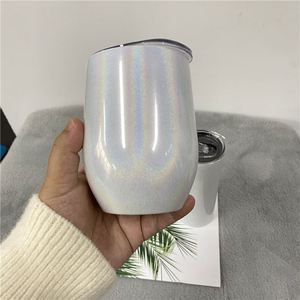 12Oz <b>Double</b> <b>Walled</b> Stainless Steel Rainbow Shimmer Wine Travel Tumbler Cups <b>Mugs</b> for White Sublimation - Product Image 2