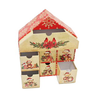Boîte cadeau de stockage de bijoux en forme de maison faite à la main sur mesure 7 jours avec <span class=keywords><strong>calendrier</strong></span> de l'avent fabriquée en usine pour la stratification <span class=keywords><strong>Little</strong></span> Matt - Product Image 2