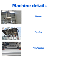 Machine d'emballage liquide entièrement automatique à haute vitesse, à cinq colonnes et trois soudures latérales, adaptée au miel, à la gelée et à la lessive liquide
