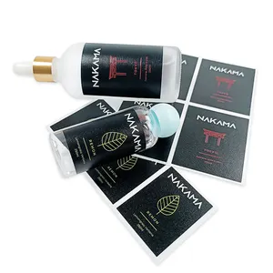 Pegatina de papel con textura personalizada para botella de Perfume, adhesivo barnizado, etiqueta de vinilo para cosméticos