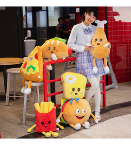 Giocattoli di Peluche di Alta Qualità Disponibili in Varie Dimensioni, Morbidi e Imbottiti, Pronti per la Consegna: Pizza, Patatine Fritte e Coscia di Pollo per Divertimento - Product Image 4
