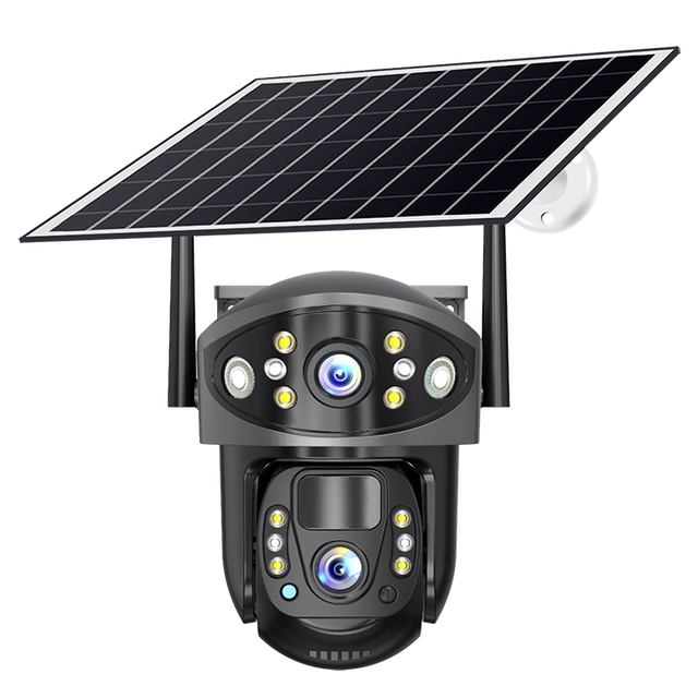 NotaTrust 4G LTE Solar Panel CCTV Security Dula Lens SIM Card Outdoor PTZ Camera Wifi 360° View Pan/Tilt Security Camera