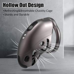 กรงกักเก็บอวัยวะเพศชายไฟฟ้ากรงไก่ควบคุมระยะไกลพร้อมความเข้มของ6 E-stim ล็อคของเล่นทางเพศที่สะดวกสบายสำหรับผู้ชาย - Product Image 5