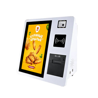 Kiosque de commande automatique de bureau 15,6 pouces avec lecteur de code QR, imprimante, terminal de paiement tactile tout-en-un pour restaurant, restauration rapide