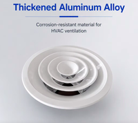 Diffuseur de plafond rond - Grille d'aération circulaire en aluminium avec conception économe en énergie et flexible pour la ventilation des gymnases, des salles et des écoles (CVC)