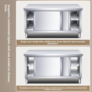 Table <span class=keywords><strong>de</strong></span> préparation en acier inoxydable pour usage commercial, armoire <span class=keywords><strong>de</strong></span> rangement <span class=keywords><strong>sous</strong></span> étagère avec porte coulissante pour planche à découper, <span class=keywords><strong>plan</strong></span> <span class=keywords><strong>de</strong></span> <span class=keywords><strong>travail</strong></span> robuste pour restaurant - Product Image 6