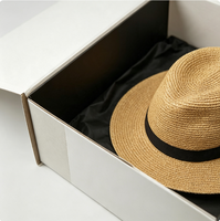 Boîte à chapeaux en carton gris rigide de qualité supérieure, laminée, faite à la main, pour le rangement et l'emballage cadeau