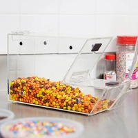 Boîte de rangement de bonbons en acrylique empilable personnalisée, bac à bonbons avec cuillère distributeur de bonbons en acrylique